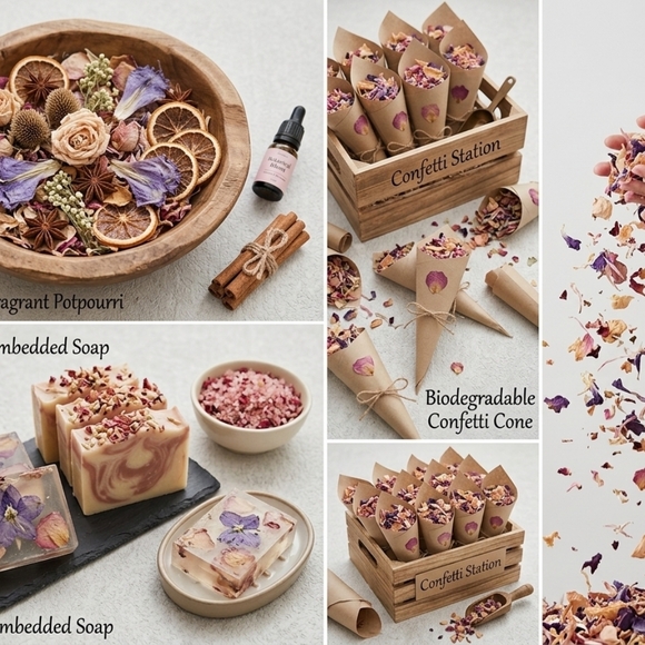 Bulk Dried Flower Petal Mix - Natural Potpourri, Resin Art, & Bath Salt Supplies - Picture 3 of 11